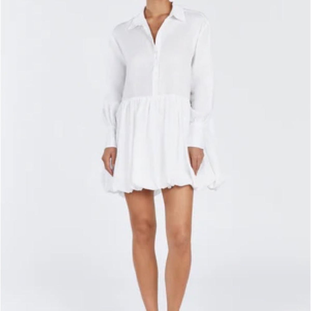 Dissh Violet White Linen Mini Dress